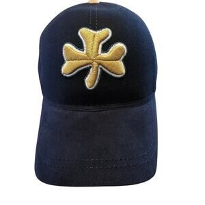 Vintage Notre Dame Strapback Hat Cap Y2K Blue Gold Fighting Irish Clover NCAA
